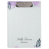 Lila grüne Blätter Klemmbrett (Vorderseite)