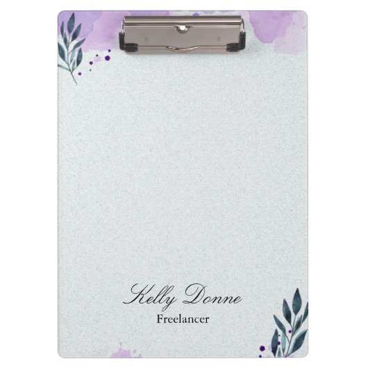 Lila grüne Blätter Klemmbrett (Vorderseite)