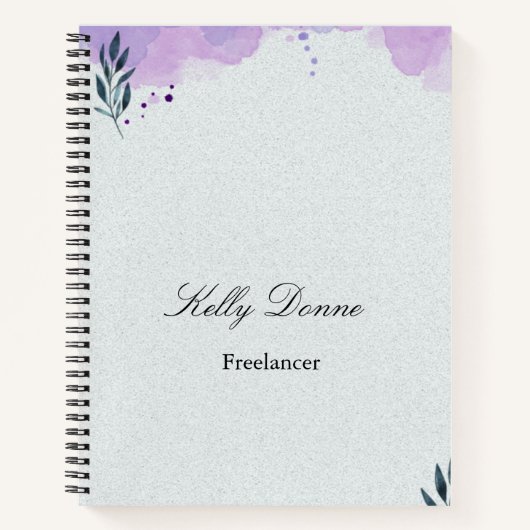 Lila grüne Blätter Notizblock (Vorderseite)