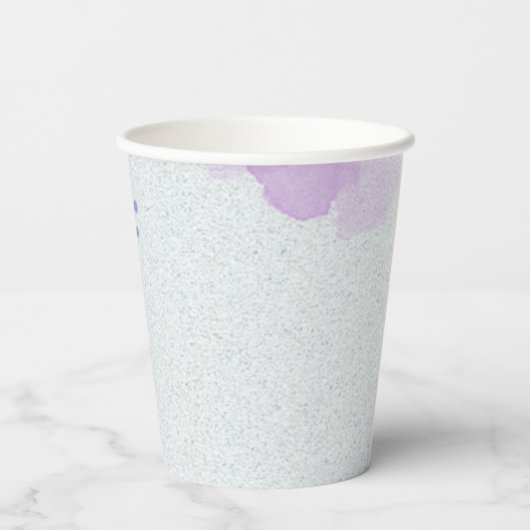 Lila grüne Blätter Pappbecher (Rückseite)