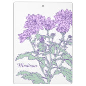 Lila-grüne, blühende Zwischenablage Klemmbrett (Rückseite)