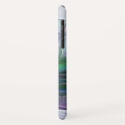 Lila grüne Blume Abstrakt Art Fraktal Monogram Case-Mate iPhone Hülle (Hinten/Links)