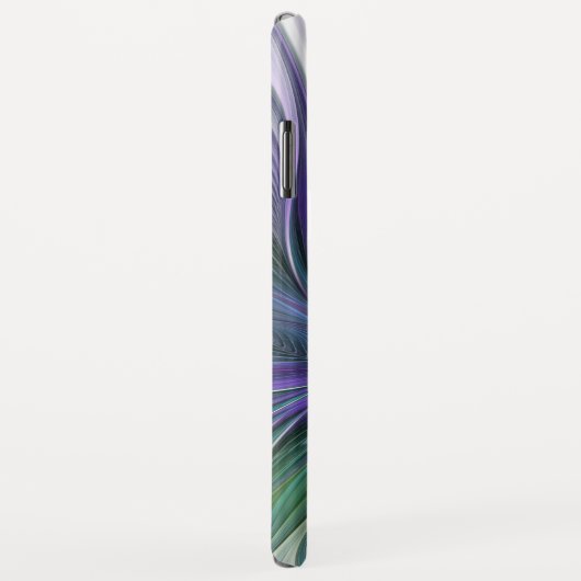 Lila grüne Blume Abstrakt Art Fraktal Monogram Case-Mate iPhone Hülle (Hinten/Rechts)