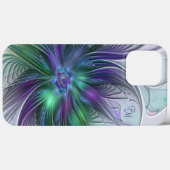 Lila Grüne Blume Abstraktes Fraktal Kunstinitiativ Case-Mate iPhone Hülle (Rückseite (Horizontal))