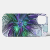 Lila Grüne Blume Abstraktes Fraktal Kunstinitiativ Case-Mate iPhone Hülle (Rückseite (Horizontal))