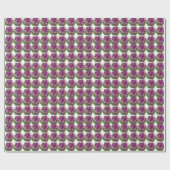 Lila Grüne Blume Floral Geschenkpapier (Flach)