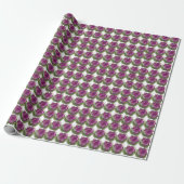 Lila Grüne Blume Floral Geschenkpapier (Ungerollt)