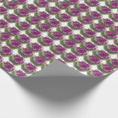 Lila Grüne Blume Floral Geschenkpapier (Ecke)