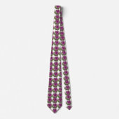 Lila Grüne Blume Floral Krawatte (Vorderseite)