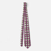 Lila Grüne Blume Floral Krawatte (Rückseite)