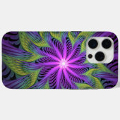 Lila grüne Blume Moderne Abstrakte Fraktal Kunst Case-Mate iPhone Hülle (Rückseite (Horizontal))