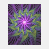 Lila grüne Blume Moderne Abstrakte Fraktal Kunst Fleecedecke (Vorderseite)