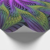 Lila grüne Blume Moderne Abstrakte Fraktal Kunst Geschenkpapier (Ecke)