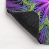 Lila grüne Blume Moderne Abstrakte Fraktal Kunst Mousepad (Ecke)