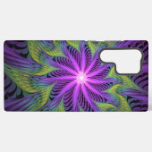 Lila grüne Blume Moderne Abstrakte Fraktal Kunst Samsung Galaxy Hülle (Rückseite (Horizontal))