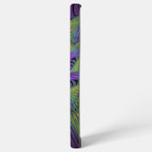 Lila grüne Blume Moderne Abstrakte Fraktal Kunst Samsung Galaxy Hülle (Linke Seite)