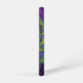 Lila grüne Blume Moderne Abstrakte Fraktal Kunst Samsung Galaxy Hülle (Rechte Seite)