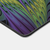 Lila grüne Blume Moderne Abstrakte Fraktal Kunst Schreibtischunterlage (Ecke)