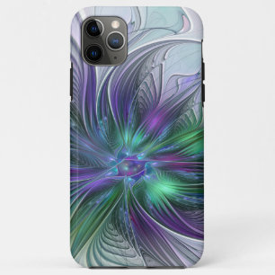 Lila grüne Blume Moderne Abstrakte Kunst Fraktal Case-Mate iPhone Hülle