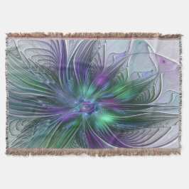 Lila grüne Blume Moderne Abstrakte Kunst Fraktal Decke