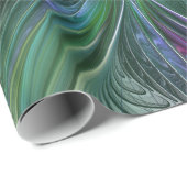 Lila grüne Blume Moderne Abstrakte Kunst Fraktal Geschenkpapier (Rolleneckpunkt)