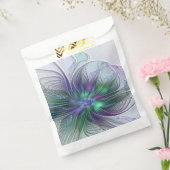 Lila grüne Blume Moderne Abstrakte Kunst Fraktal Geschenktütchen (Versiegelt)
