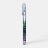 Lila grüne Blume Moderne Abstrakte Kunst Fraktal iPhone 16 Hülle (Linke Seite)