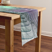 Lila grüne Blume Moderne Abstrakte Kunst Fraktal Kurzer Tischläufer (Beispiel)