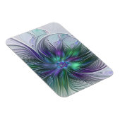 Lila grüne Blume Moderne Abstrakte Kunst Fraktal Magnet (Rechte Seite)