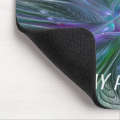 Lila grüne Blume Moderne Abstrakte Kunst Fraktal Mousepad (Ecke)