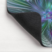 Lila grüne Blume Moderne Abstrakte Kunst Fraktal Mousepad (Ecke)