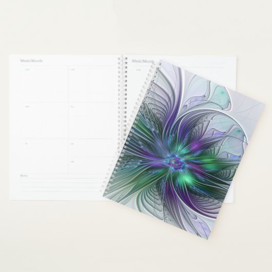 Lila grüne Blume Moderne Abstrakte Kunst Fraktal Planer (Anzeige)