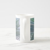 Lila grüne Blume Moderne Abstrakte Kunst Fraktal Porzellantasse (Rückseite)