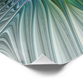 Lila grüne Blume Moderne Abstrakte Kunst Fraktal Poster (Ecke)