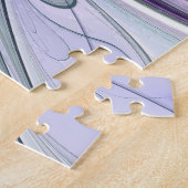 Lila grüne Blume Moderne Abstrakte Kunst Fraktal Puzzle (Seite)