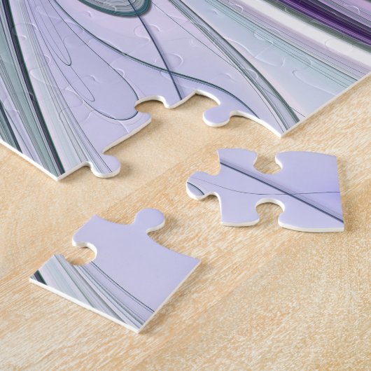 Lila grüne Blume Moderne Abstrakte Kunst Fraktal Puzzle (Seite)