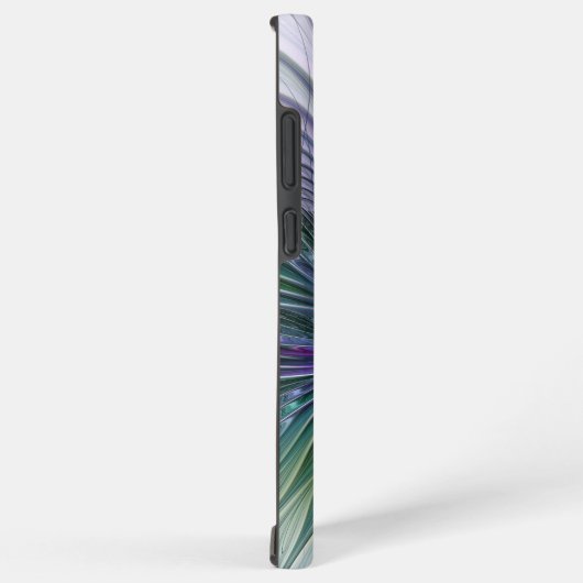 Lila grüne Blume Moderne Abstrakte Kunst Fraktal Samsung Galaxy Hülle (Rechte Seite)