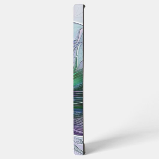 Lila grüne Blume Moderne Abstrakte Kunst Fraktal Samsung Galaxy Hülle (Linke Seite)