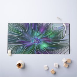 Lila grüne Blume Moderne Abstrakte Kunst Fraktal Schreibtischunterlage