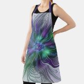 Lila grüne Blume Moderne Abstrakte Kunst Fraktal Schürze (InSitu)