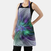 Lila grüne Blume Moderne Abstrakte Kunst Fraktal Schürze (InSitu)