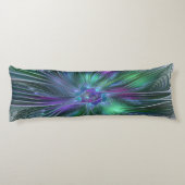 Lila grüne Blume Moderne Abstrakte Kunst Fraktal Seitenschläferkissen (Rückseite)