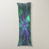 Lila grüne Blume Moderne Abstrakte Kunst Fraktal Seitenschläferkissen (Vorderseite Vertikal)