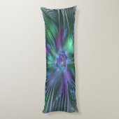 Lila grüne Blume Moderne Abstrakte Kunst Fraktal Seitenschläferkissen (Rückseite (Vertikal))