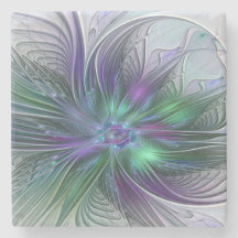 Lila grüne Blume Moderne Abstrakte Kunst Fraktal