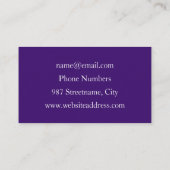 Lila grüne Blume Moderne Abstrakte Kunst Fraktal Visitenkarte (Rückseite)