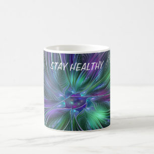 Lila grüne Blume Moderner Abstrakter Fraktal Kaffeetasse