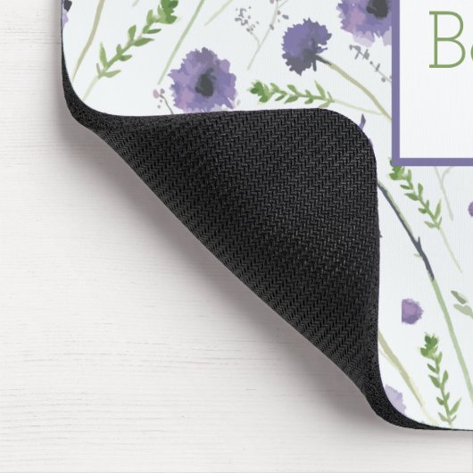Lila grüne Blume Personalisiert Mousepad (Ecke)