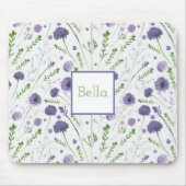 Lila grüne Blume Personalisiert Mousepad (Vorne)