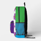 Lila Grüne Blumen Bedruckter Rucksack (Rechts)